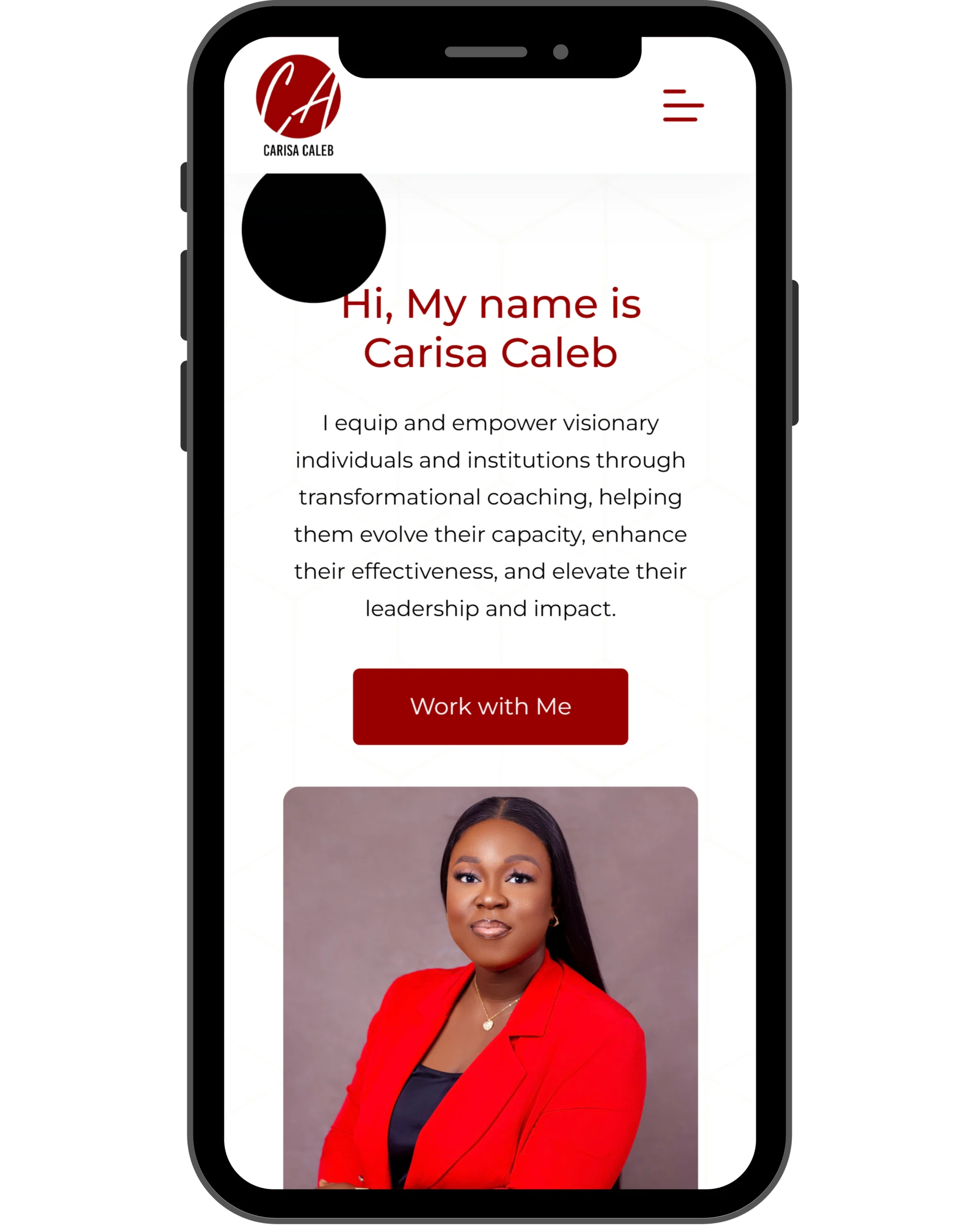 Carisa Caleb Website Mockup