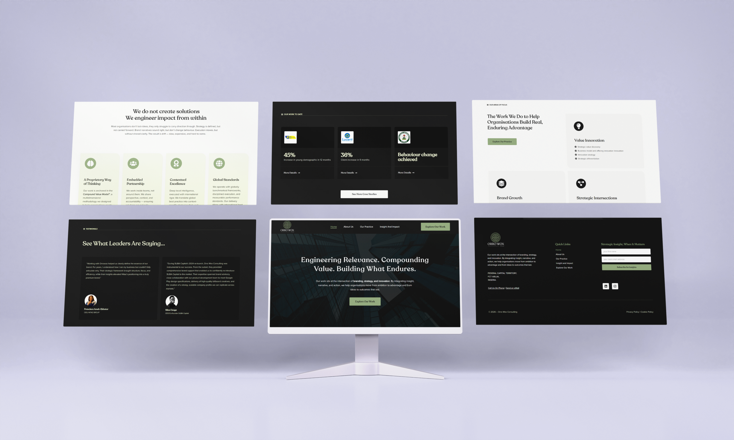 orro wox consulting website mockup