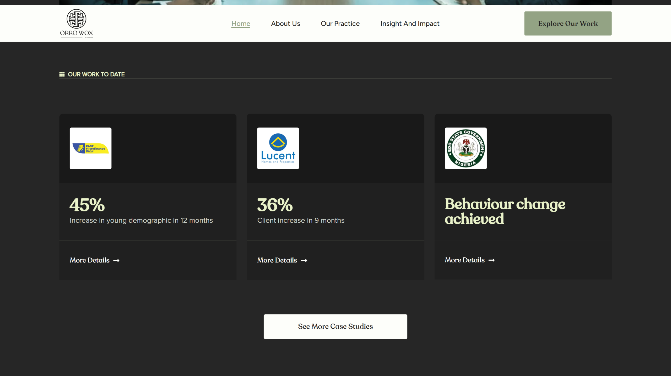 orrowox consulting case study section snapshot